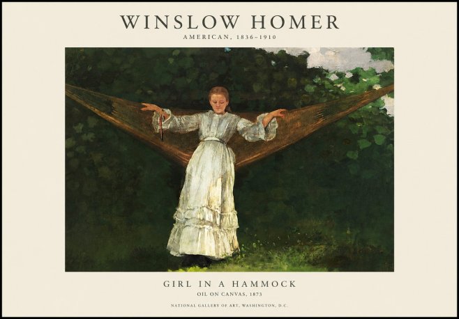 Winslow Homer Girl in a Hammock No1 - Juliste