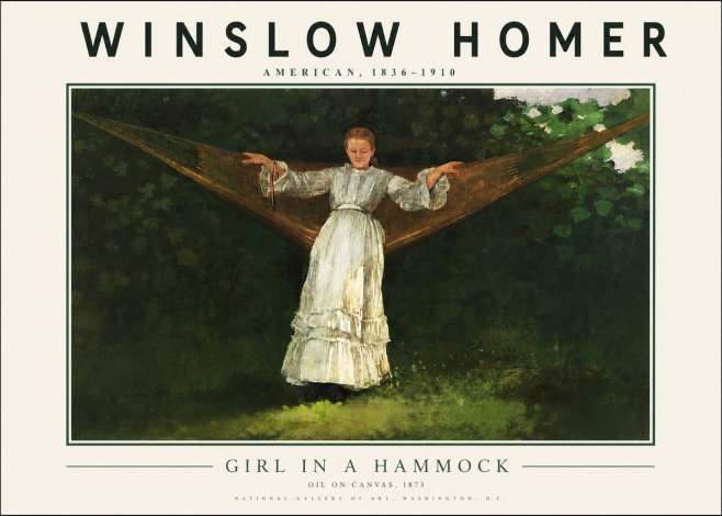 Winslow Homer Girl in a Hammock No2 - Juliste