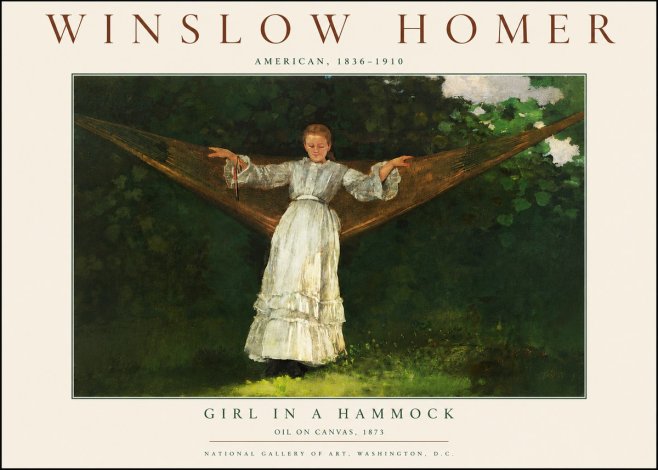 Winslow Homer Girl in a Hammock No3 - Juliste