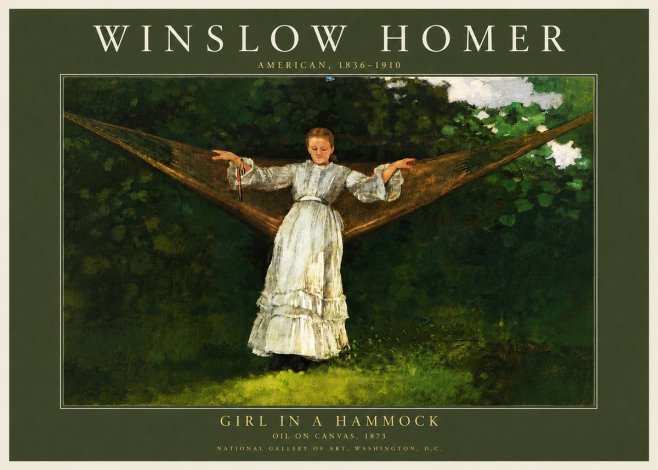 Winslow Homer Girl in a Hammock No5 - Juliste