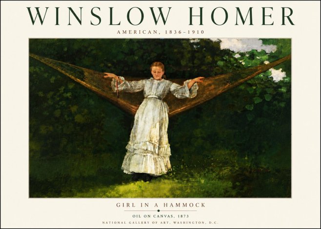 Winslow Homer Girl in a Hammock No6 - Juliste