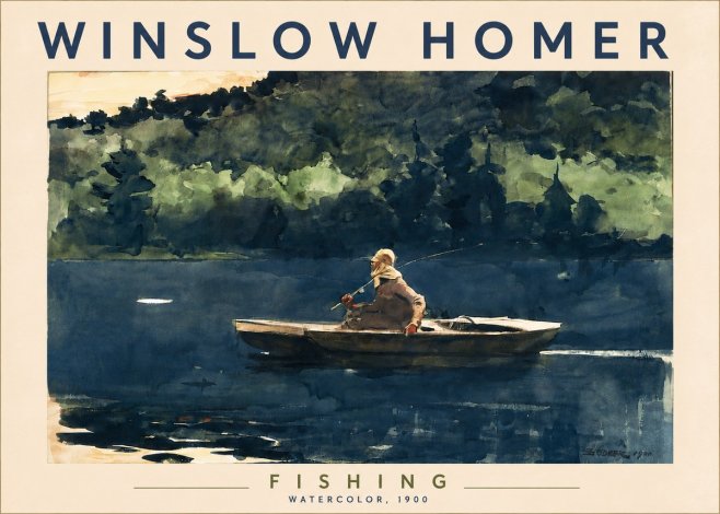 Winslow Homer Fishing No6 - Juliste