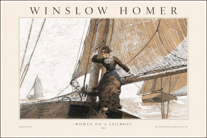 Winslow Homer Woman on a Sailboat No1 - Juliste