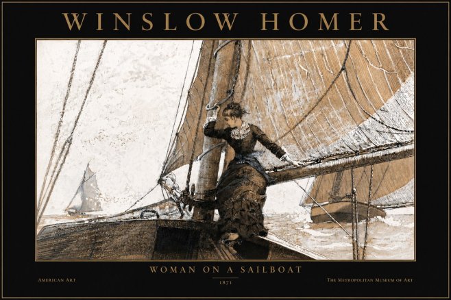 Winslow Homer Woman on a Sailboat No3 - Juliste