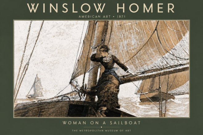 Winslow Homer Woman on a Sailboat No5 - Juliste