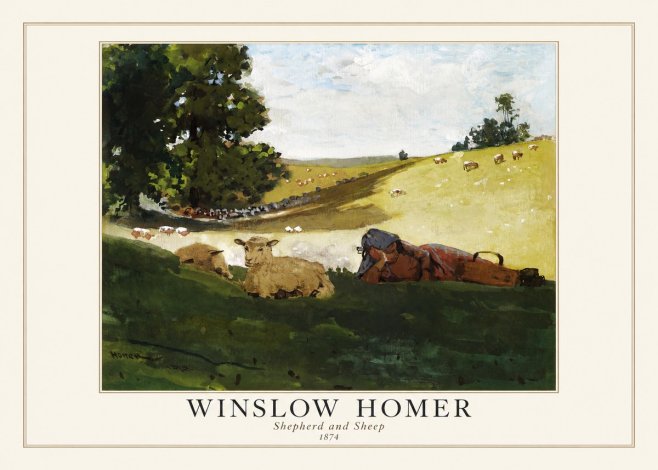 Winslow Homer Shepherd and Sheep No1 - Juliste