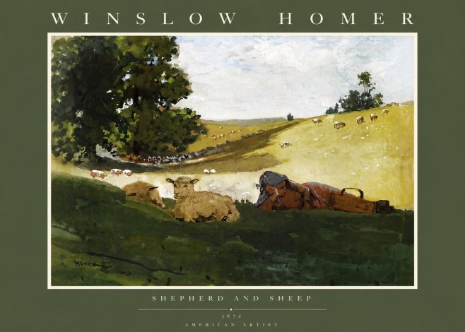 Winslow Homer Shepherd and Sheep No2 - Juliste