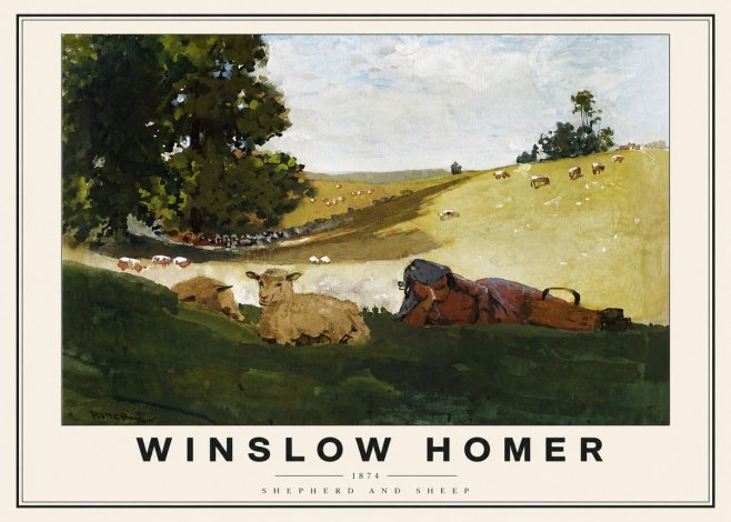 Winslow Homer Shepherd and Sheep No3 - Juliste