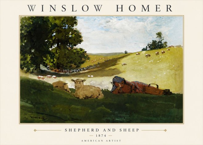 Winslow Homer Shepherd and Sheep No4 - Juliste