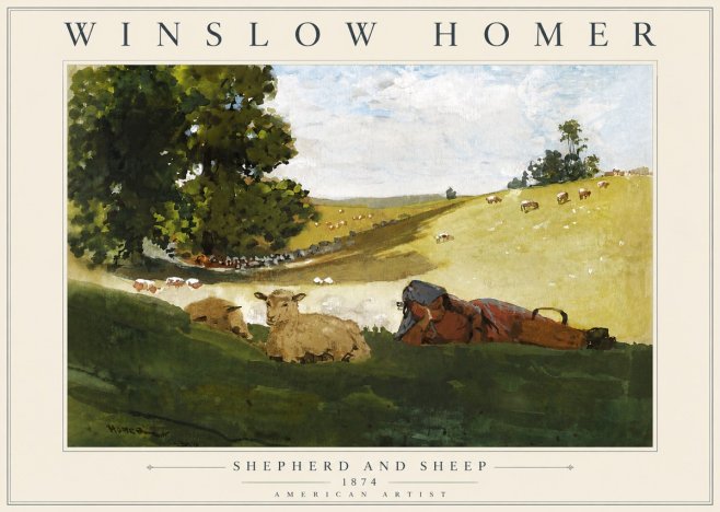 Winslow Homer Shepherd and Sheep No5 - Juliste