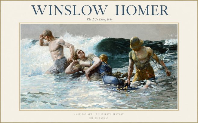 Winslow Homer The Life Line No1 - Juliste
