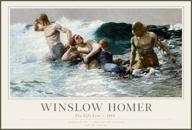 Winslow Homer The Life Line No3 - Juliste