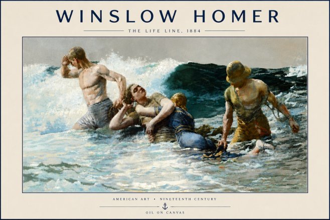 Winslow Homer The Life Line No5 - Juliste