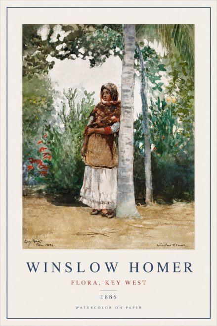 Winslow Homer Flora, Key West No3 - Juliste