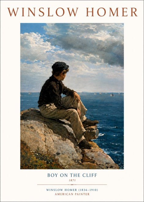 Winslow Homer Boy on the Cliff No3 - Juliste