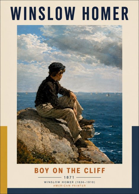 Winslow Homer Boy on the Cliff No4 - Juliste