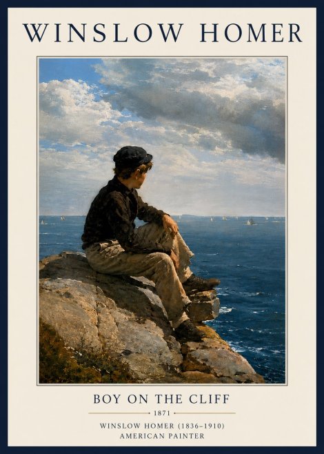 Winslow Homer Boy on the Cliff No6 - Juliste