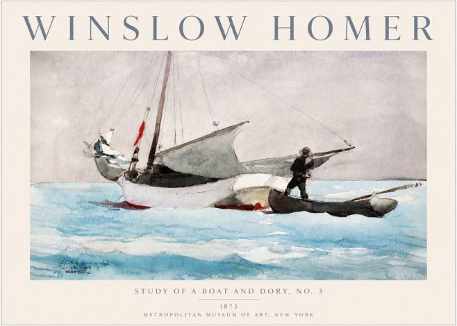 Winslow Homer Study of a Boat and Dory Watercolor, No. 3 No3 - Juliste