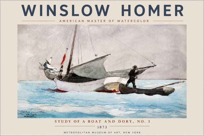 Winslow Homer Study of a Boat and Dory Watercolor, No. 3 No4 - Juliste