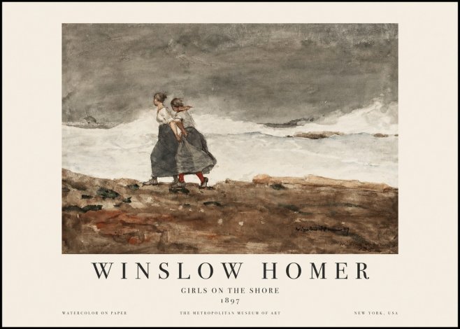 Winslow Homer Girls on the Shore No1 - Juliste