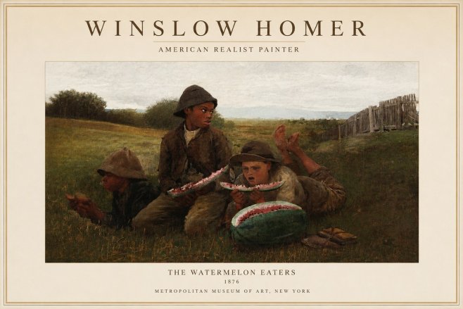 Winslow Homer The Watermelon Eaters No1 - Juliste
