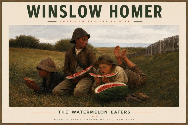 Winslow Homer The Watermelon Eaters No5 - Juliste
