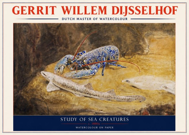 Gerrit Willem Dijsselhof Study of Sea Creatures No3 - Juliste