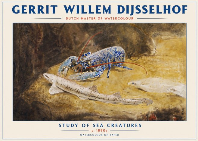 Gerrit Willem Dijsselhof Study of Sea Creatures No5 - Juliste