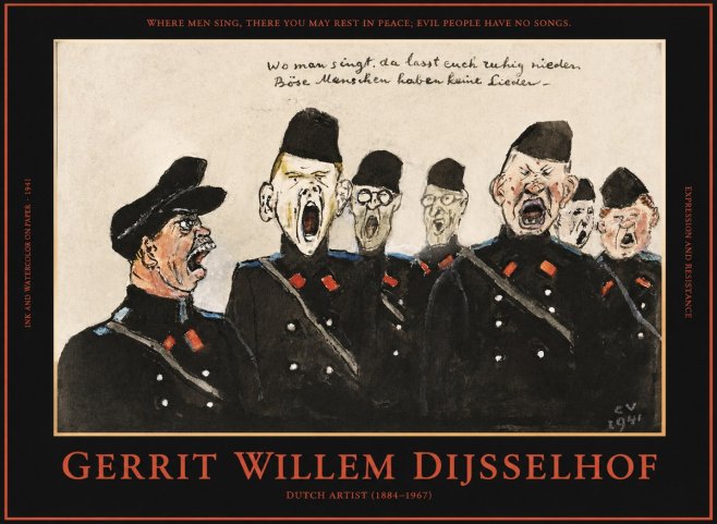 Gerrit Willem Dijsselhof Where Men Sing, There You May Rest in Peace; Evil People Have No Songs. No1 - Juliste