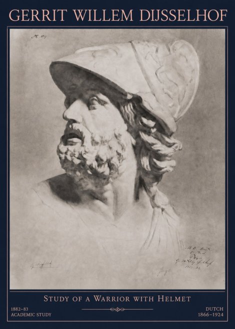Gerrit Willem Dijsselhof Study of a Warrior with Helmet No3 - Juliste