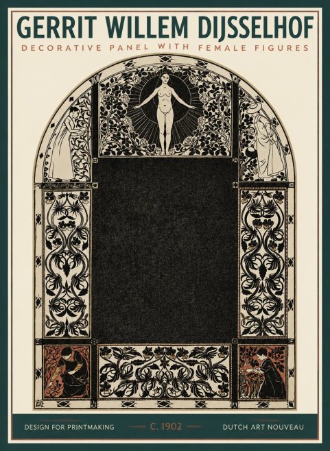Gerrit Willem Dijsselhof Ornamental Composition with Figures No3 - Juliste