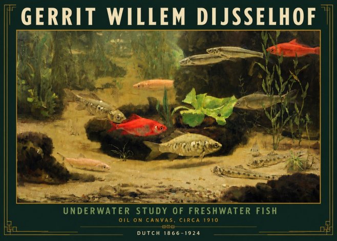 Gerrit Willem Dijsselhof Underwater Study of Freshwater Fish No5 - Juliste