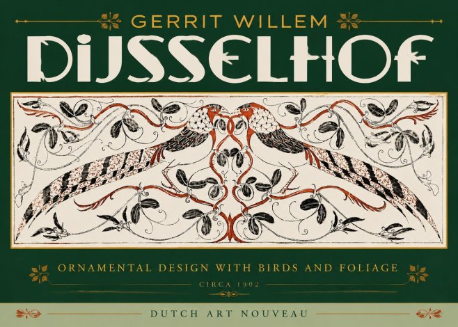 Gerrit Willem Dijsselhof Ornamental Design with Birds and Foliage No6 - Juliste