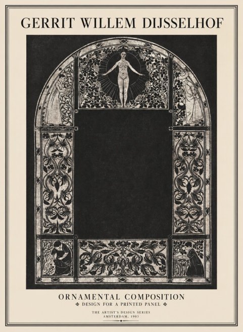Gerrit Willem Dijsselhof Ornamental Composition - Design for a Printed Panel No1 - Juliste
