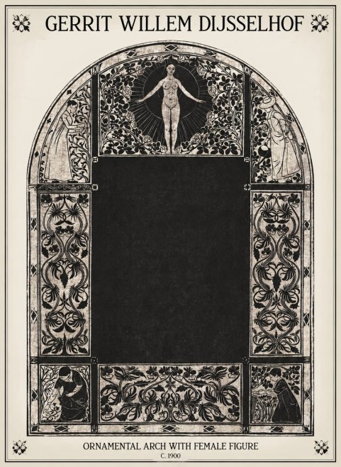 Gerrit Willem Dijsselhof Ornamental Composition - Design for a Printed Panel No2 - Juliste
