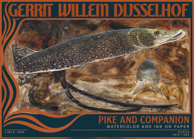 Gerrit Willem Dijsselhof Pike and Carp No4 - Juliste