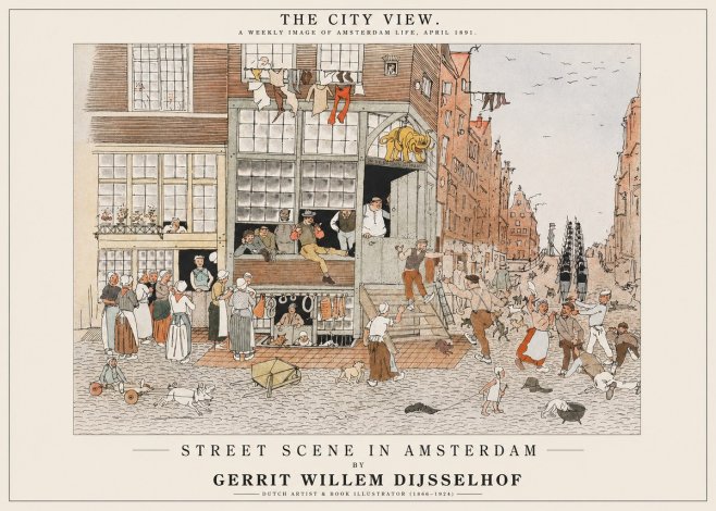 Gerrit Willem Dijsselhof Street Scene in Amsterdam No1 - Juliste