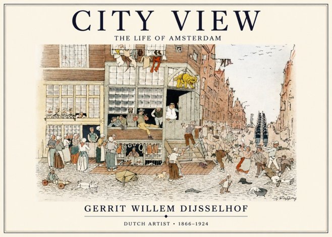 Gerrit Willem Dijsselhof Street Scene in Amsterdam No2 - Juliste