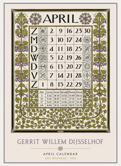 Gerrit Willem Dijsselhof April No2 - Juliste