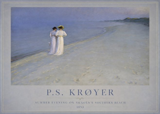 P.S. Krøyer Summer Evening on Skagen's Southern Beach No1 - Juliste