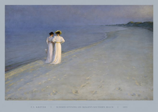 P.S. Krøyer Summer Evening on Skagen's Southern Beach No5 - Juliste
