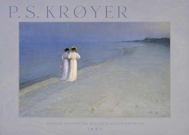 P.S. Krøyer Summer Evening on Skagen's Southern Beach No6 - Juliste
