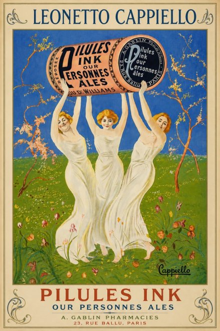 Leonetto Cappiello Pilules Ink Our Personnes Ales No6 - Juliste