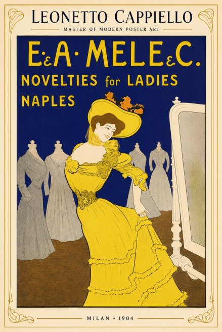 Leonetto Cappiello E.&a. Mele & C. Novelties for Ladies Naples No3 - Juliste