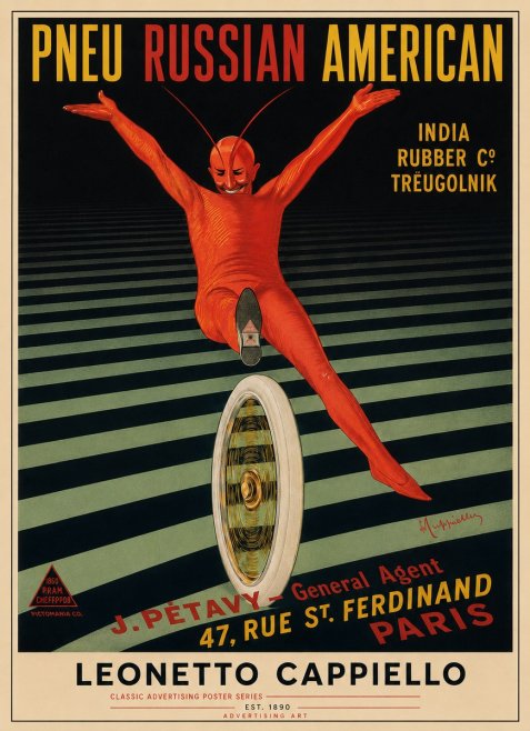Leonetto Cappiello Pneu Russian American No4 - Juliste