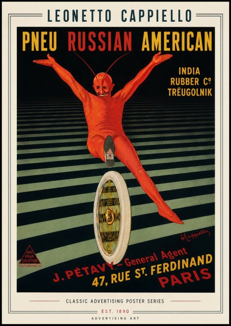 Leonetto Cappiello Pneu Russian American No6 - Juliste