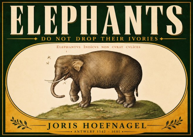 Joris Hoefnagel Elephant Does Not Drop Its Ivories No6 - Juliste