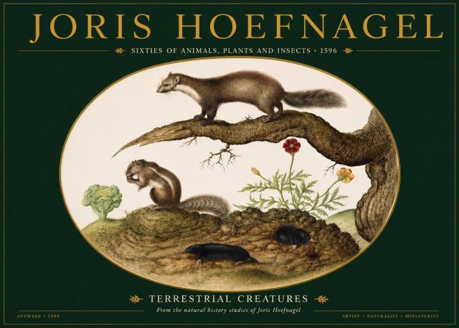 Joris Hoefnagel Terrestrial Creatures No2 - Juliste