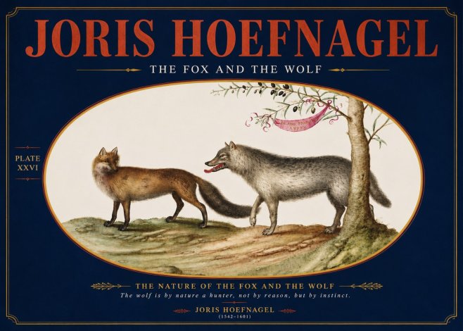Joris Hoefnagel The Fox and the Wolf No4 - Juliste