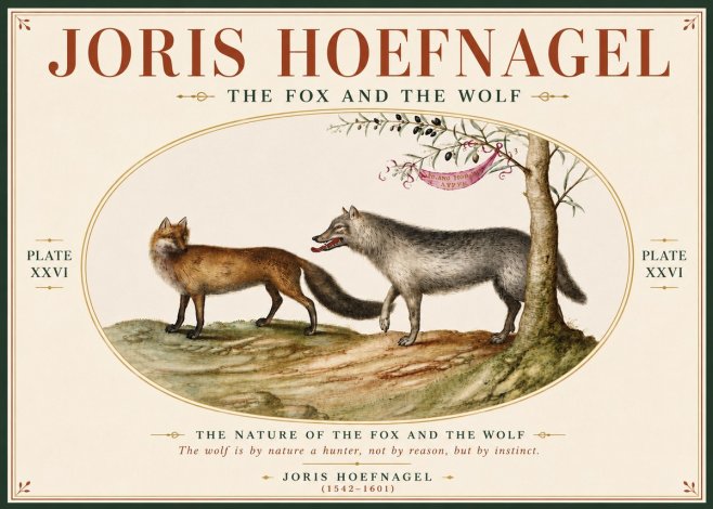 Joris Hoefnagel The Fox and the Wolf No6 - Juliste